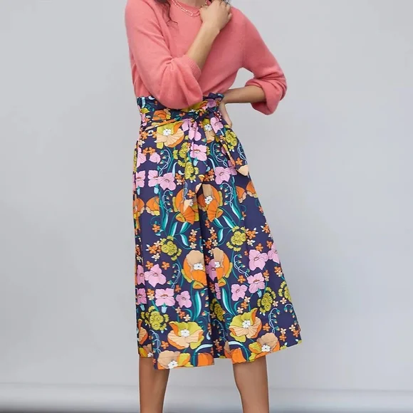 Corey Lynn Calter Vibrant Floral A-Line Skirt - Picture 1 of 5